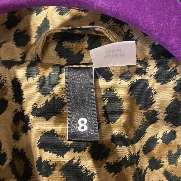 H&M leopard rain jacket. Double-breasted. Belted.  Size 8 - Picture 8 of 10